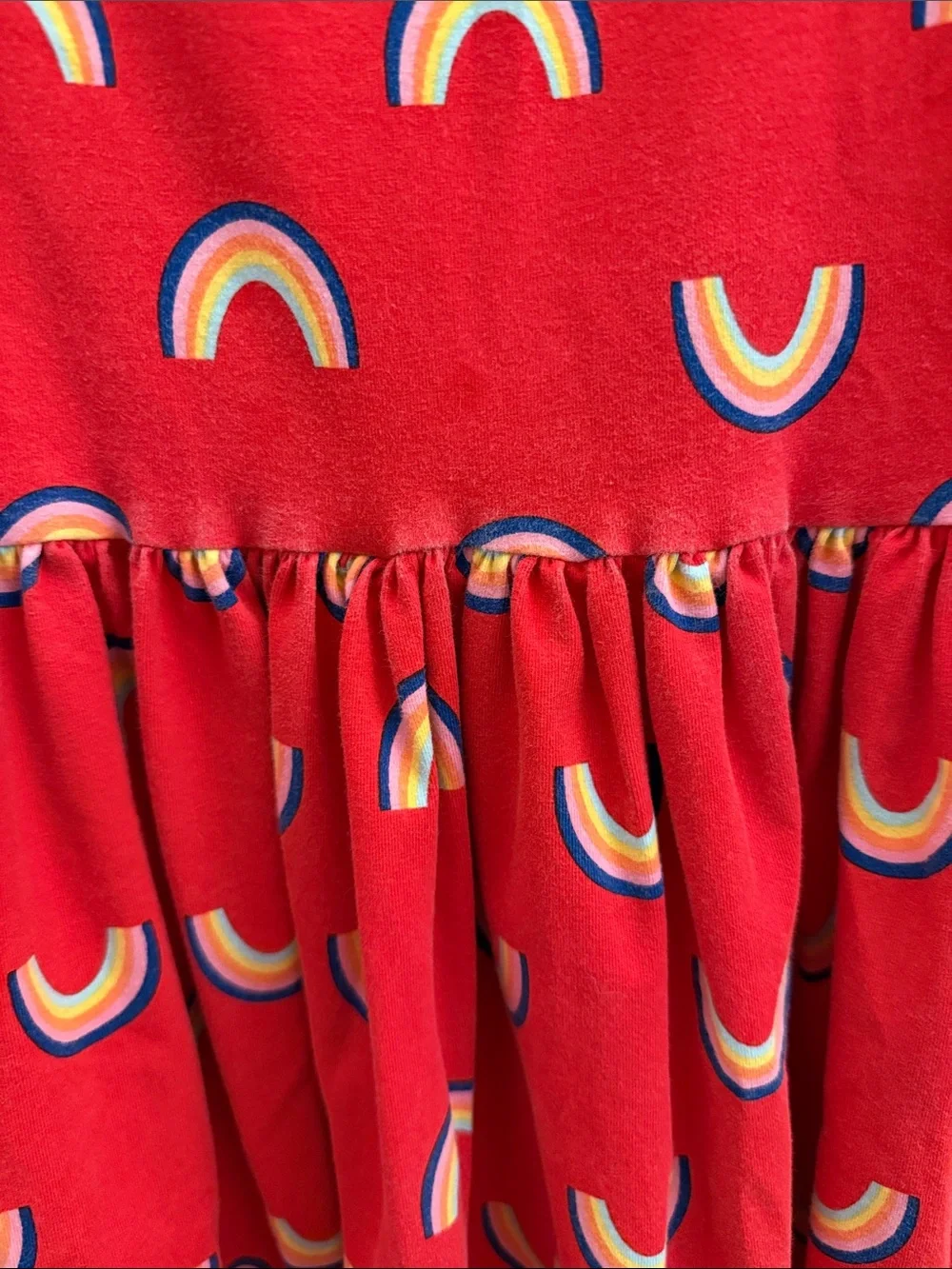 Hanna Andersson Red Rainbow Knit Casual Dress